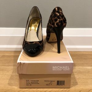 Leopard Print Haircalf Michael Kors Heels